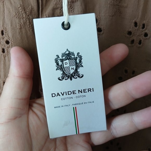 NWT DAVIDE NERI Casual Buttons Down Shirt Size Large 100% Cotton Brown Color - Picture 5 of 10